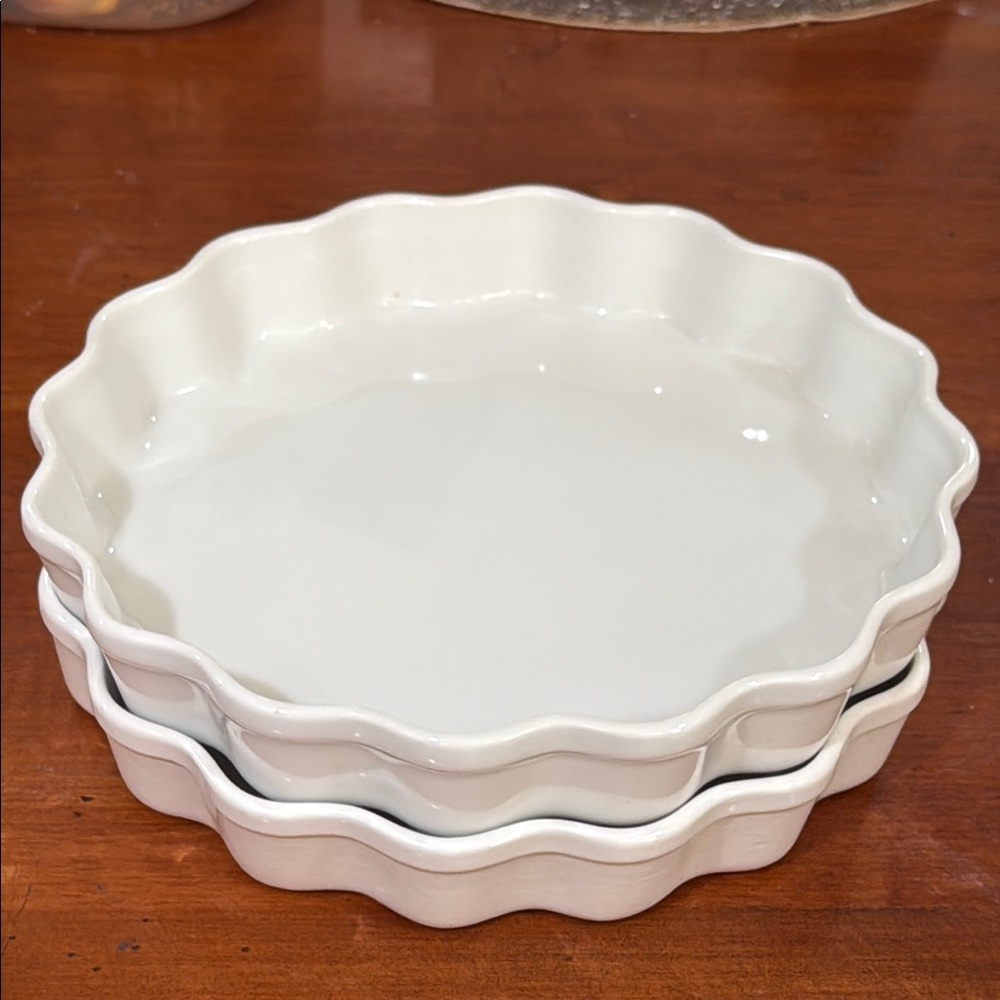 Porcelain de France Maison Buffet Elegant White Ceramic Pie Dish Set Stafford Co